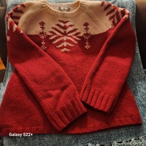 J. Crew wool snowflake winter sweater sz. M